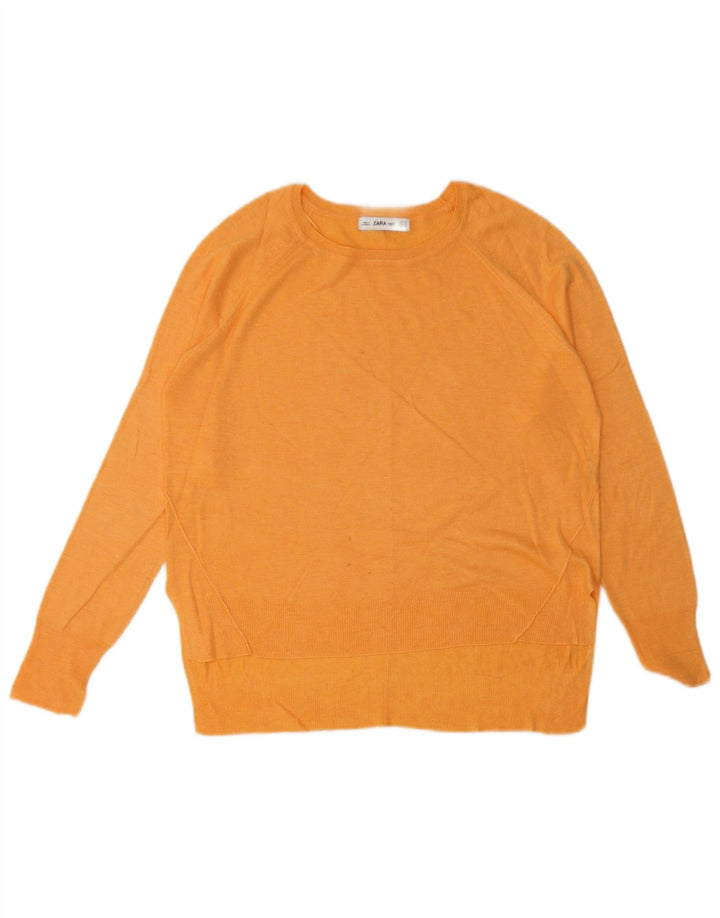 Zara - Jersey con cuello barco para mujer, talla 40, color naranja mediano