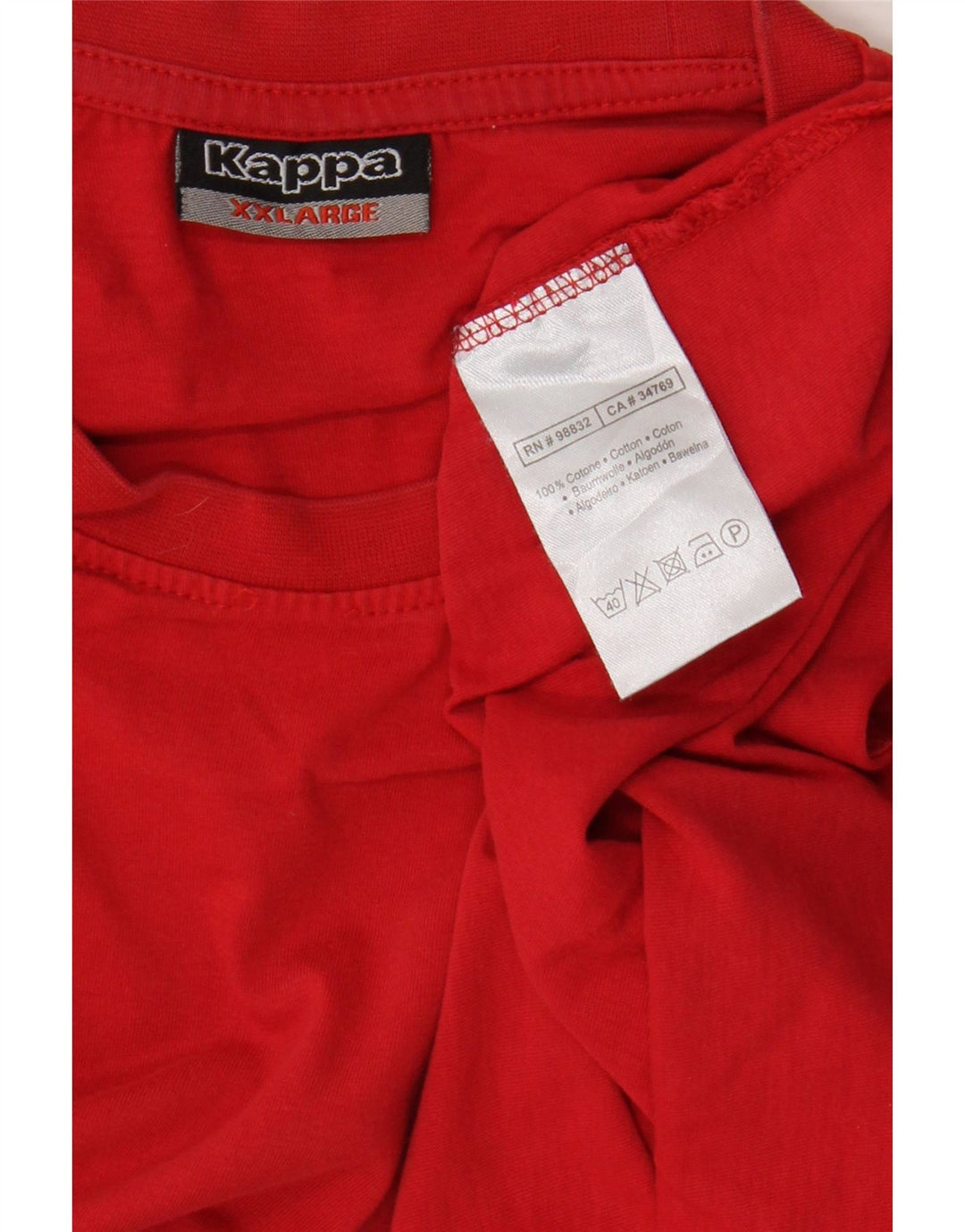Kappa Camiseta Hombre Top 2XL Algodón Rojo
