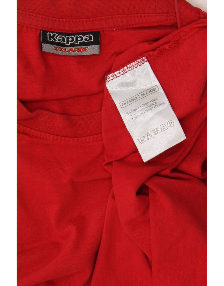 Kappa Camiseta Hombre Top 2XL Algodón Rojo