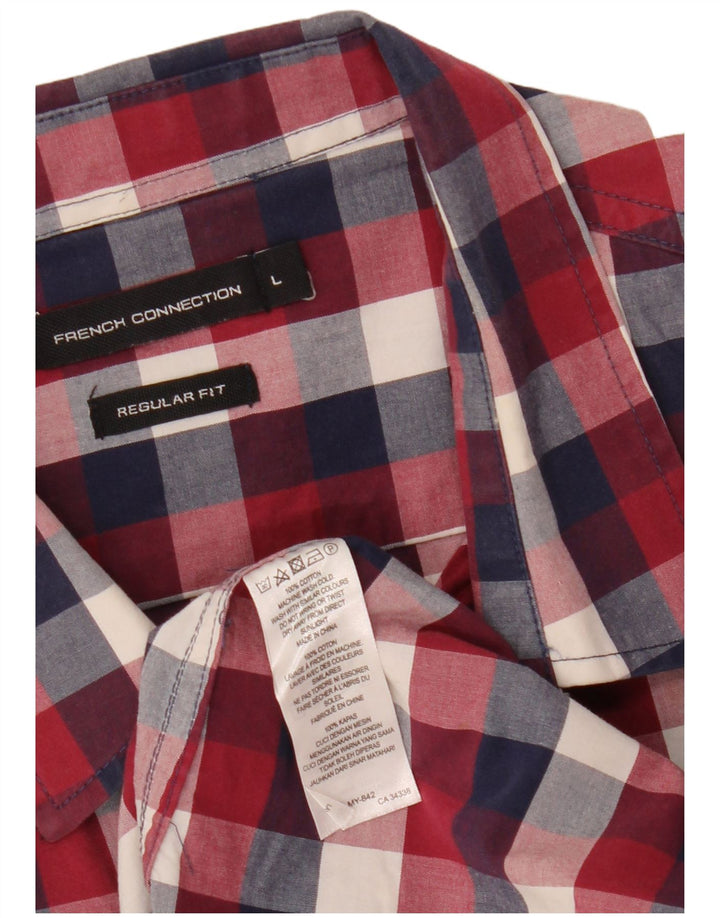 Camisa de corte estándar para hombre de French Connection, algodón a cuadros rojos grandes