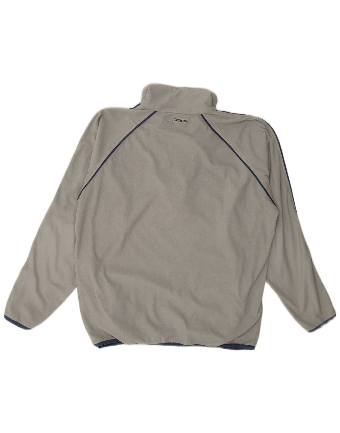 Kappa Hombre Zip Neck Fleece Jumper Large Gris Poliéster