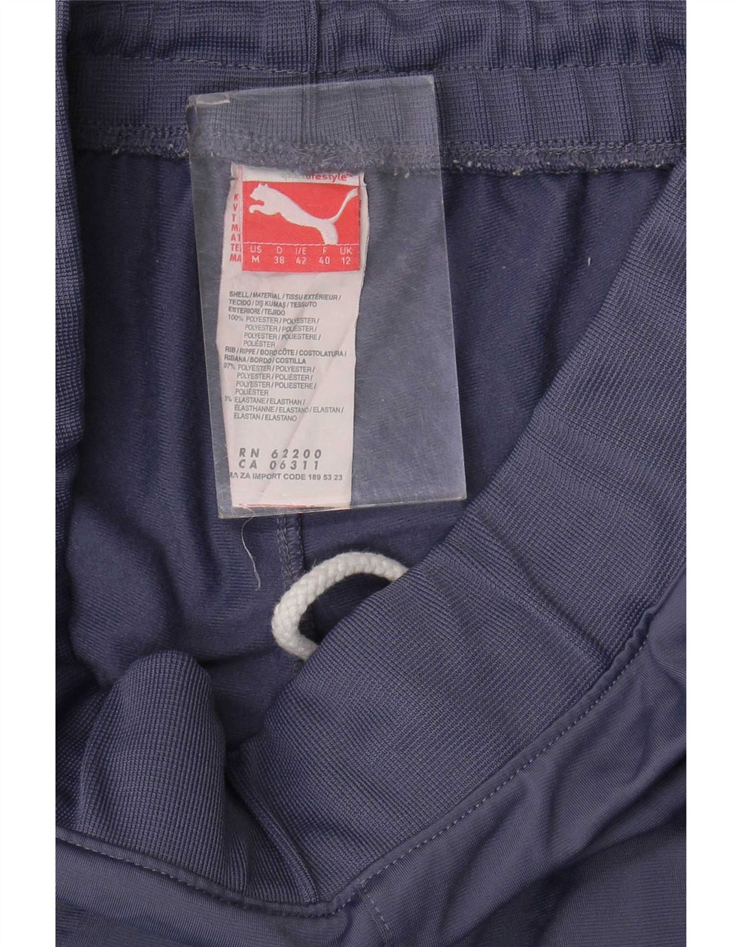 Puma Mujer Chándal Pantalones Joggers UK 12 Medio Azul Poliéster