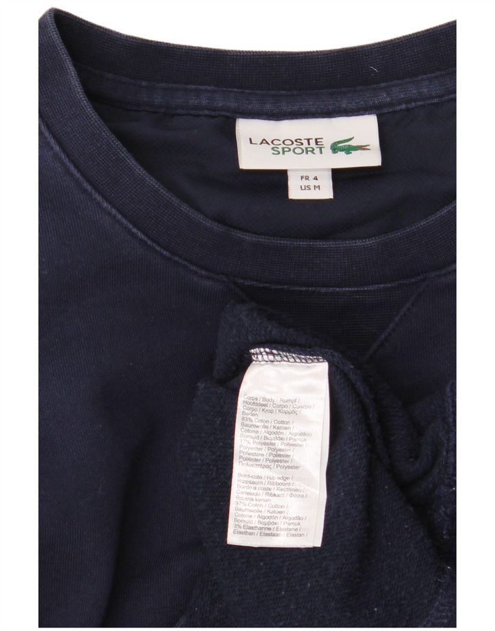 LACOSTE Sudadera para hombre Jumper Talla 4 Mediana Azul marino Algodón