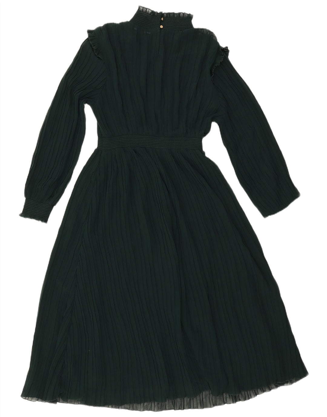 ZARA Vestido largo de manga 3/4 para mujer UK 42 Poliéster verde medio