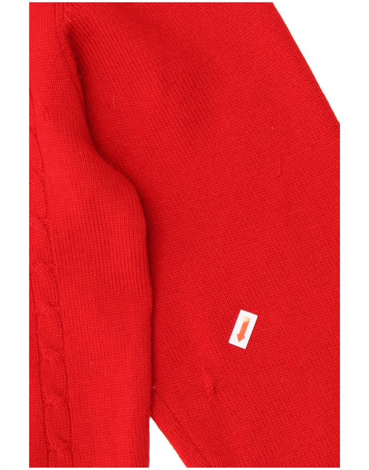 RODRIGO Suéter tipo jersey con cuello en V para mujer UK 16 Large Red New Wool