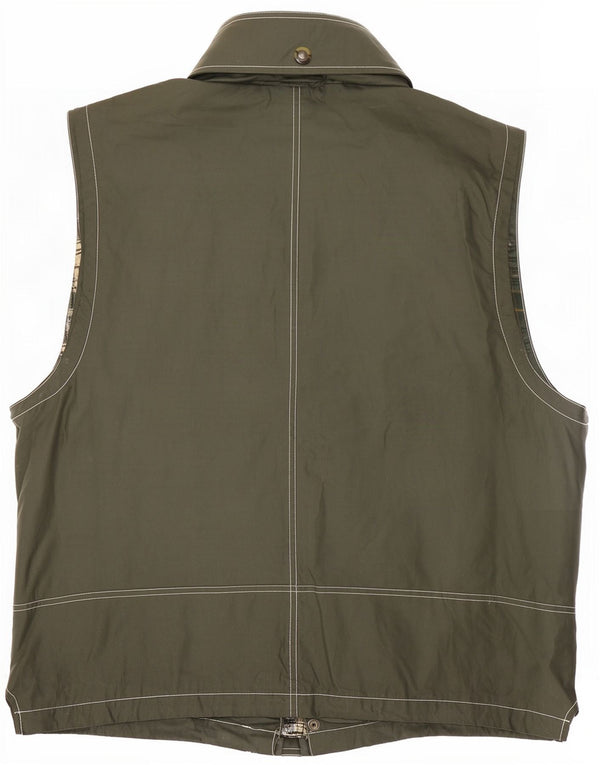 Chaleco utilitario con capucha vintage para hombre IT 50/52 Algodón caqui grande