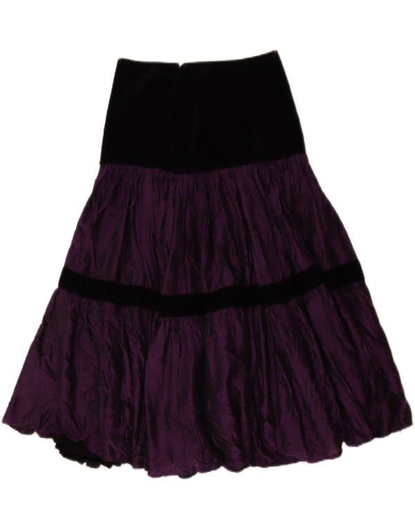 Falda escalonada vintage para mujer IT 42 Mediana W28 Púrpura Colorblock Poliéster