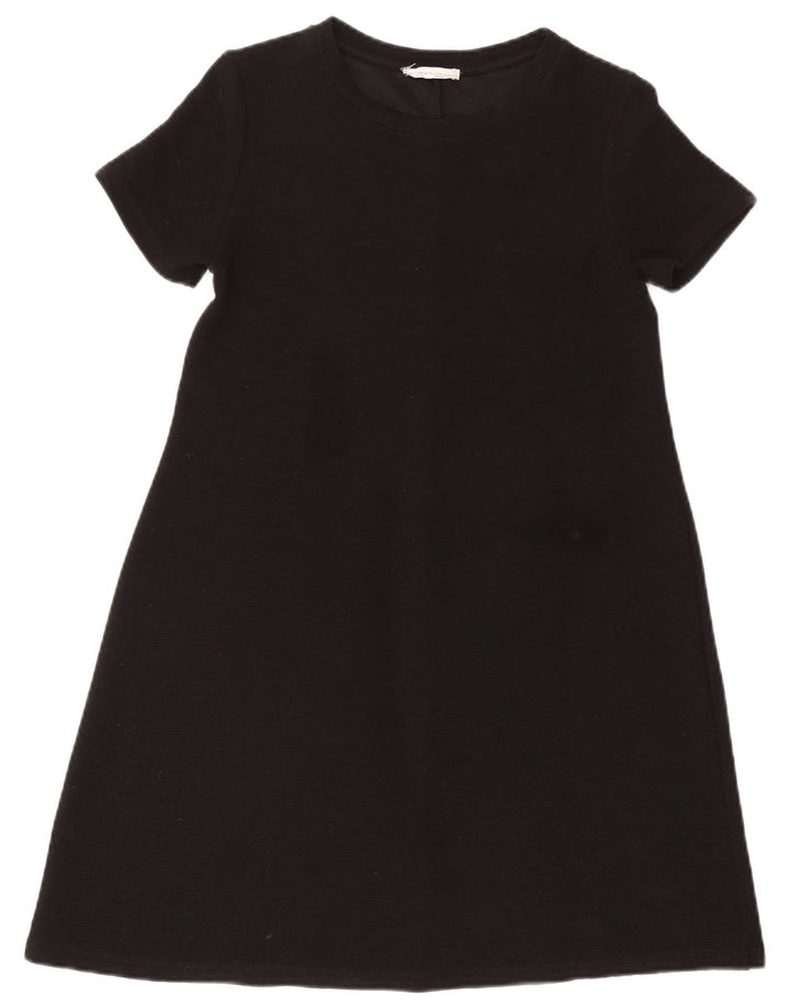 ZARA Mujer Vestido Acampanado UK 42 Mediano Negro