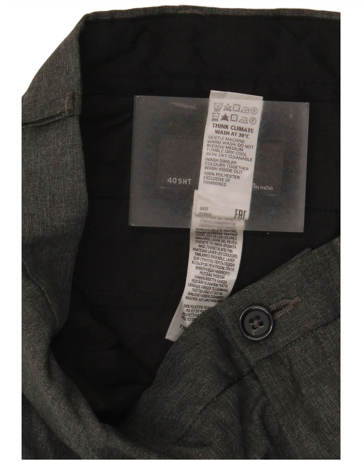 MARKS & SPENCER Pantalón chino slim fit para hombre W40 L29 Poliéster gris