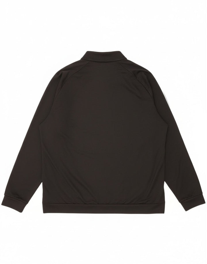 Adidas Hombre Zip Neck Sudadera Jumper XL Negro Poliéster