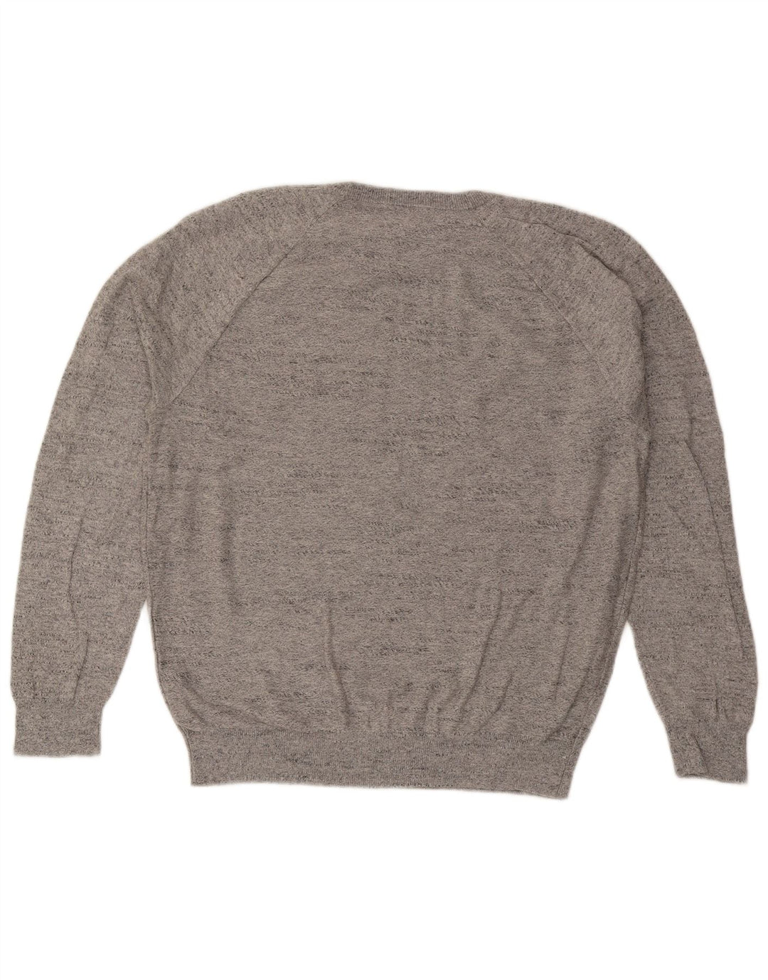 J. Crew Jersey de cuello redondo para hombre de algodón moteado gris grande