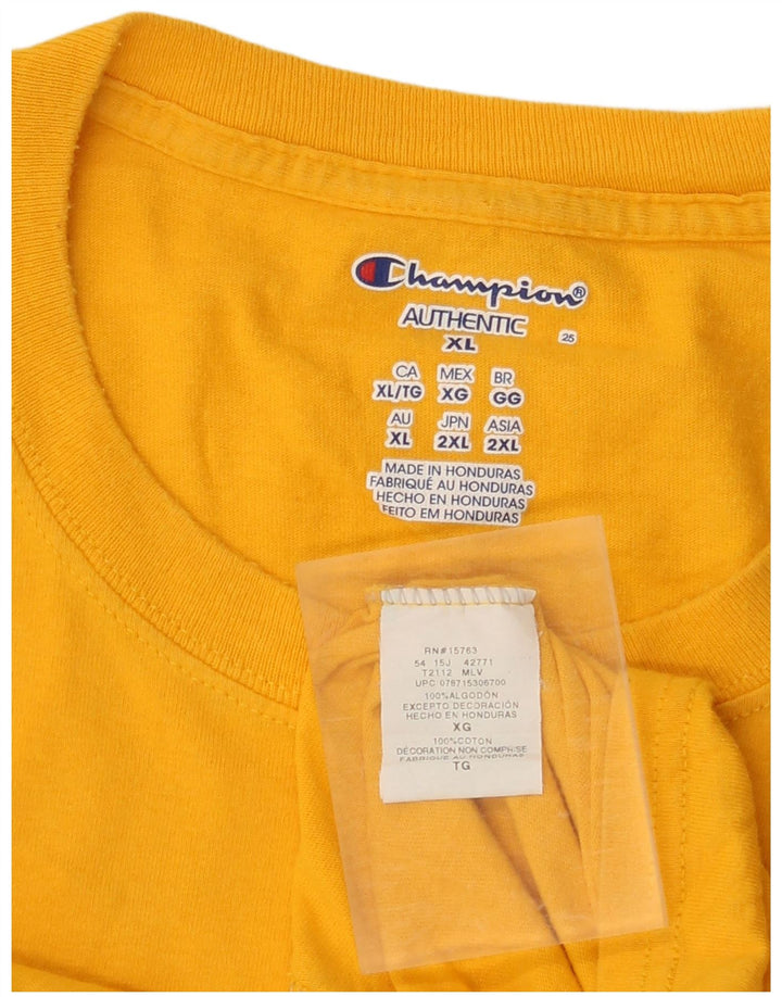 CHAMPION Camiseta Hombre Top XL Algodón Amarillo
