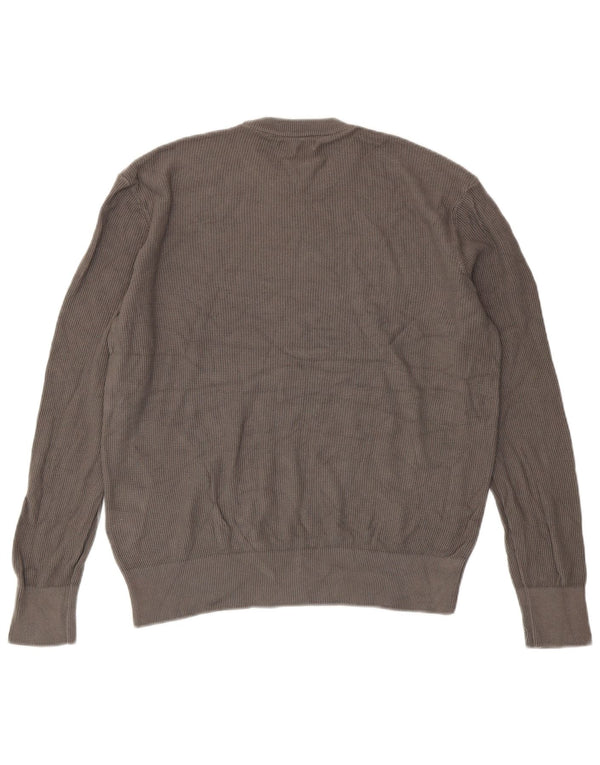 Zara Hombre Jersey Cuello Redondo Jersey Algodón Gris Medio