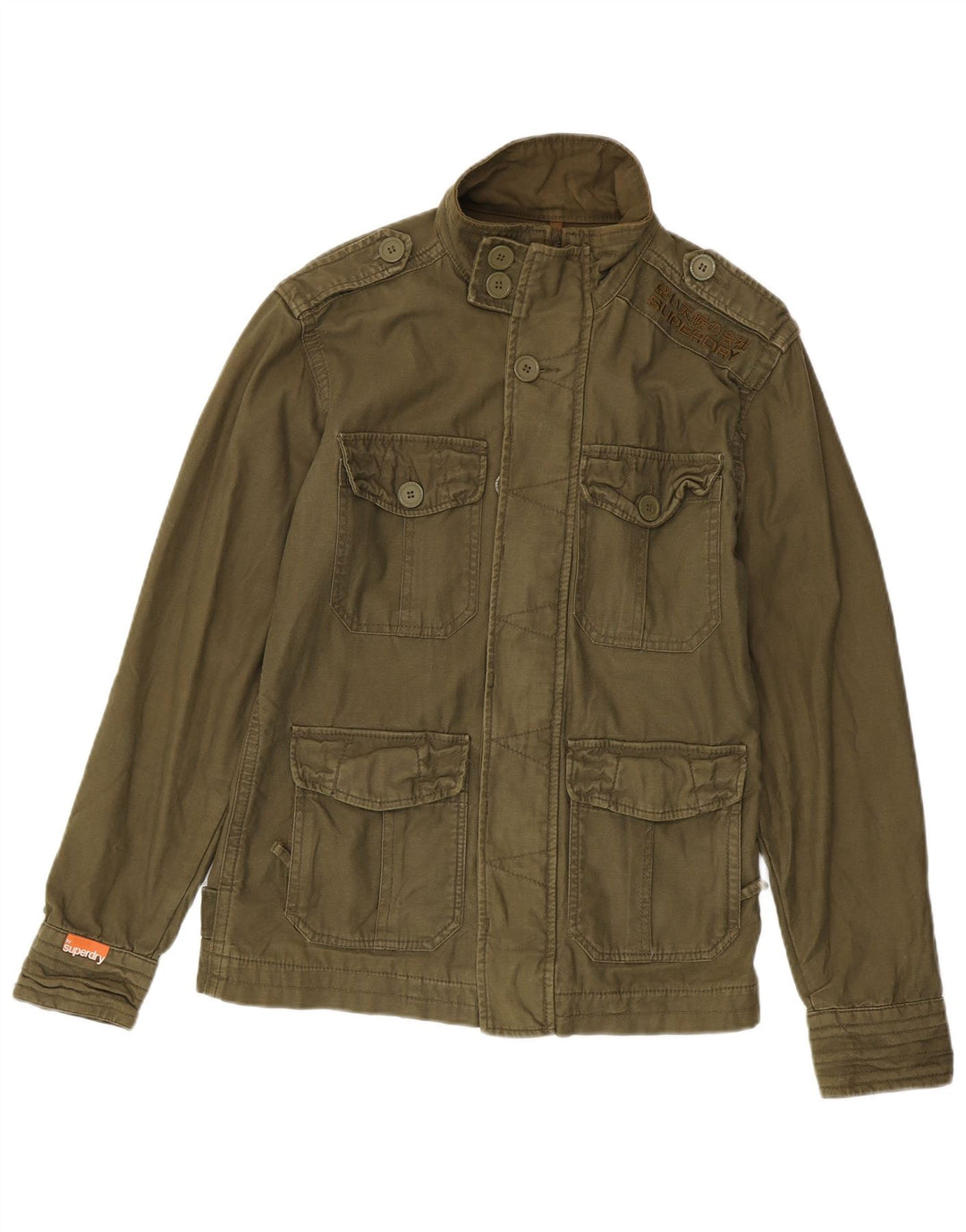 Superdry Chaqueta militar para hombre ES 38 Algodón caqui mediano