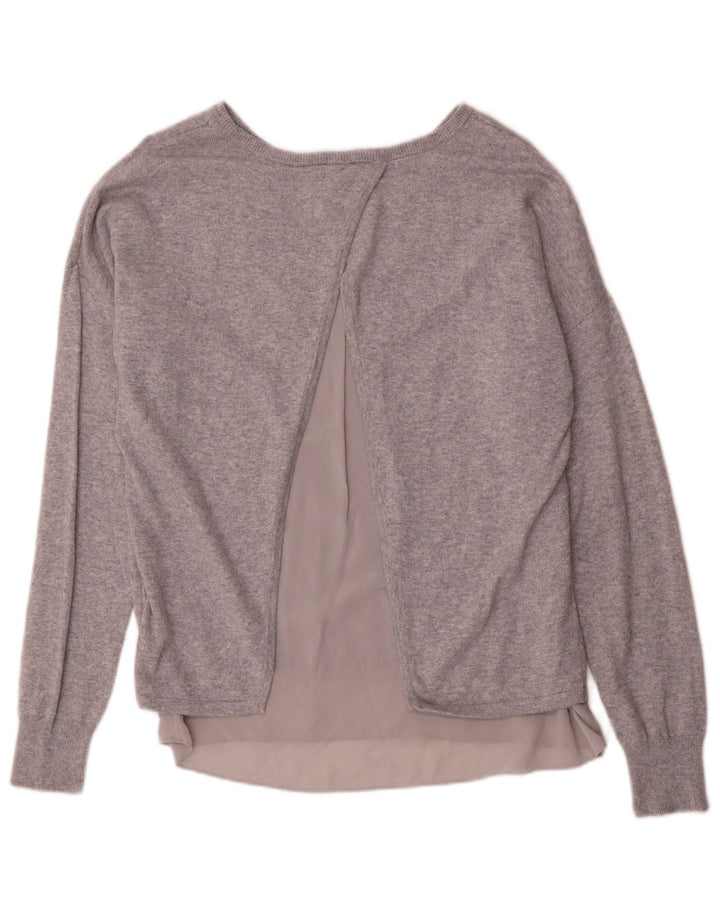 MARKS & SPENCER Suéter tipo jersey con cuello barco para mujer UK 40 Gris medio