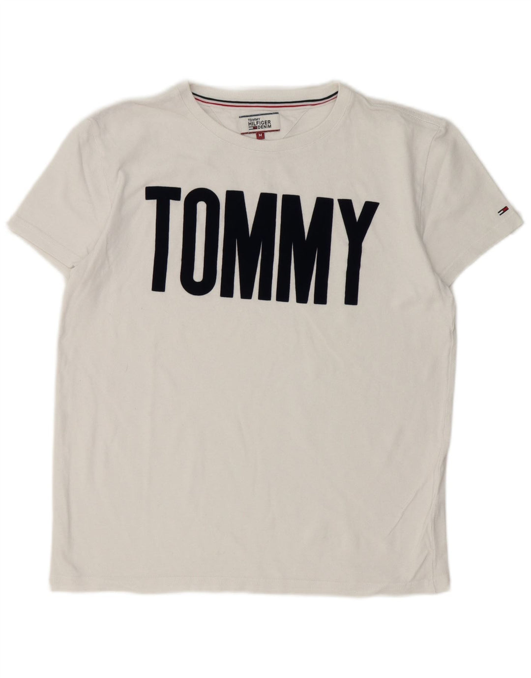 Tommy Hilfiger Camiseta gráfica para hombre Top Medium White