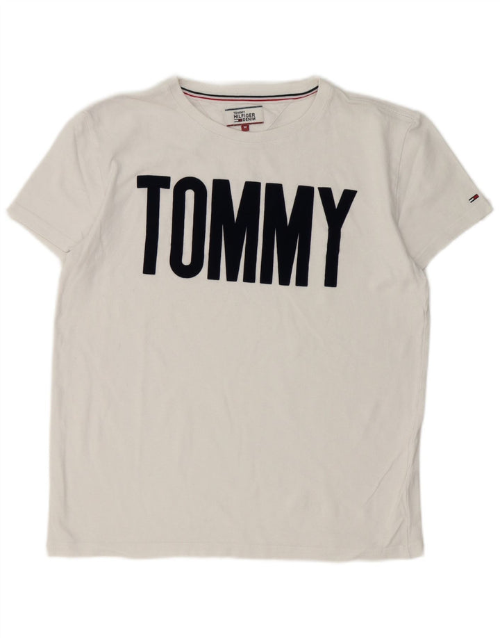 Tommy Hilfiger Camiseta gráfica para hombre Top Medium White