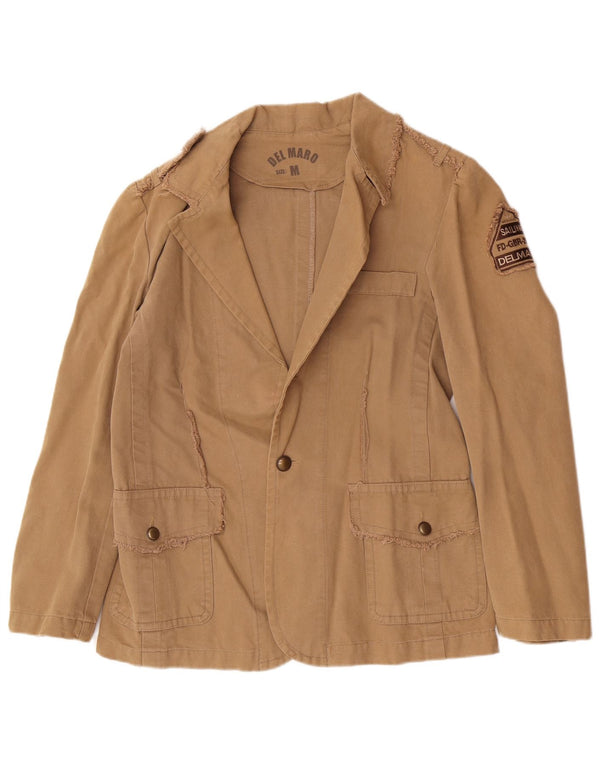Chaqueta tipo blazer vintage con estampado militar y 1 botón para hombre UK 38 Medium Beige