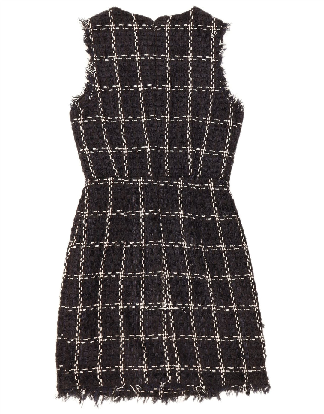 WAREHOUSE Vestido tubo sin mangas para mujer UK 8 Small Navy Blue Check