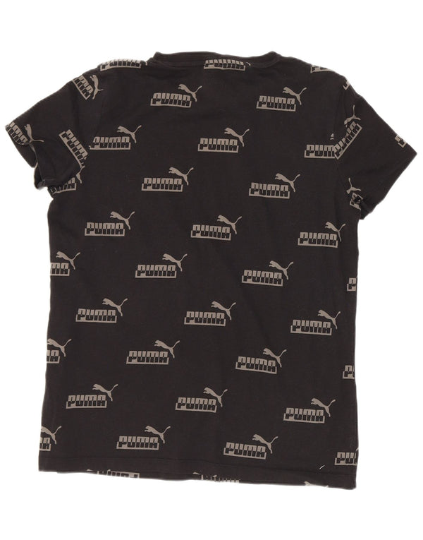 Puma Camiseta gráfica para hombre Top Medium Black Cotton
