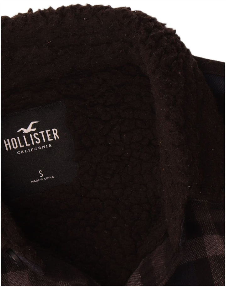 Hollister Chaqueta Sherpa para hombre Reino Unido 36 Small Black Check Cotton