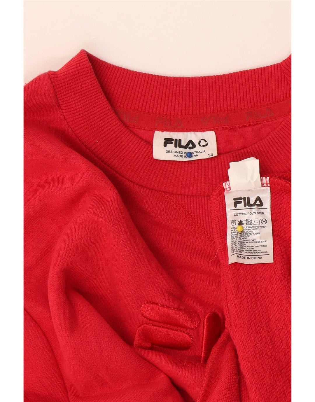 Fila - Sudadera gráfica para mujer, talla 40, talla grande, algodón rojo