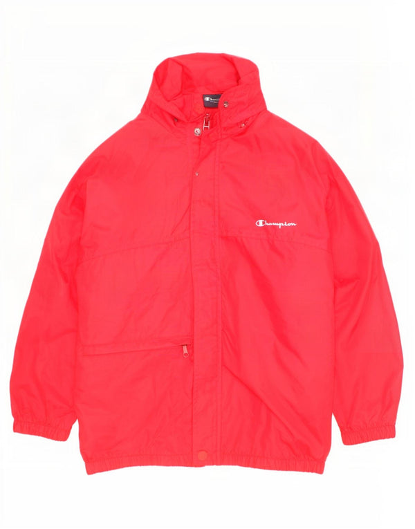 Champion Chaqueta impermeable con capucha para niños de 7 a 8 años, talla pequeña, color rojo