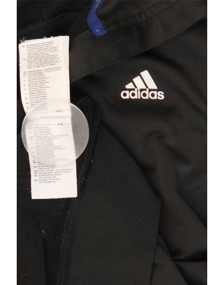 Adidas Hombre Climalite Zip Sudadera Con Capucha Suéter Medio Negro Colorblock Poliéster
