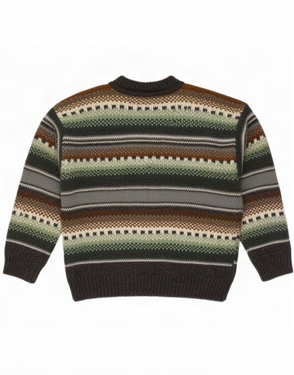 Sonneti Jersey De Cuello Redondo Para Hombre Suéter Grande Verde Fair Isle Acrílico