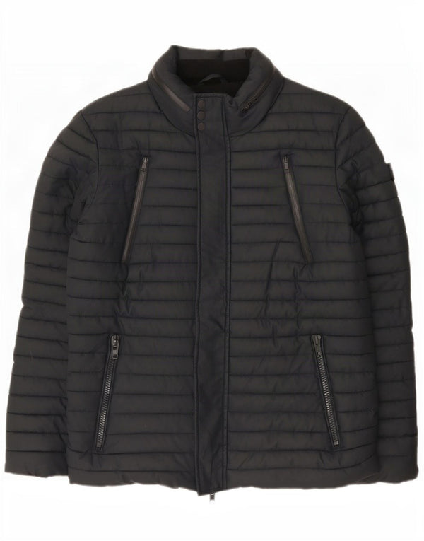 Superdry Chaqueta acolchada con capucha para hombre UK 40 Large Poliéster azul marino