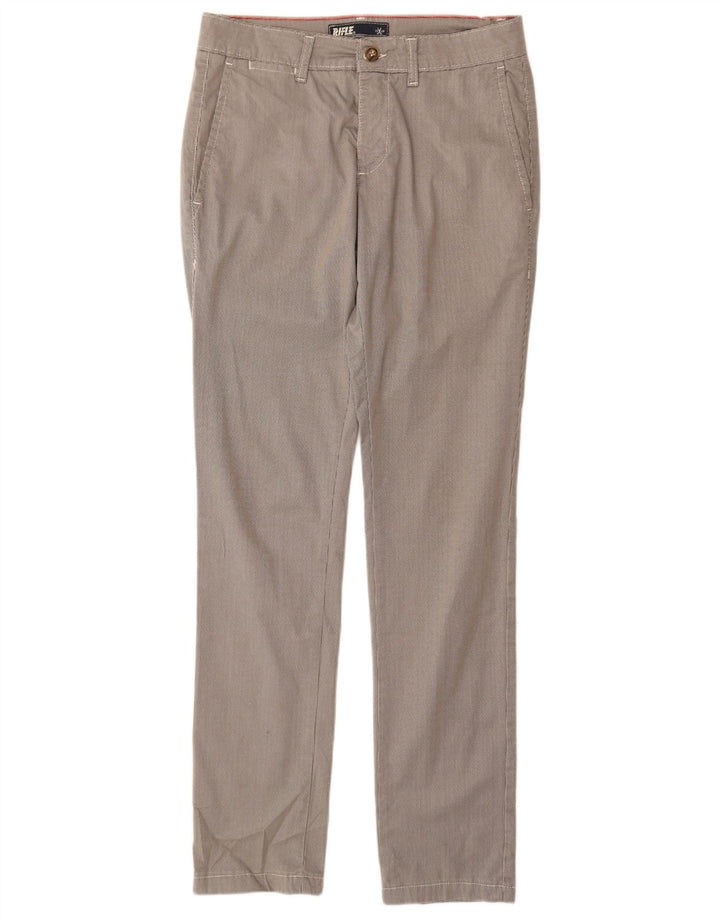 Pantalones chinos ajustados para hombre Rifle W30 L33 Algodón de pata de gallo gris