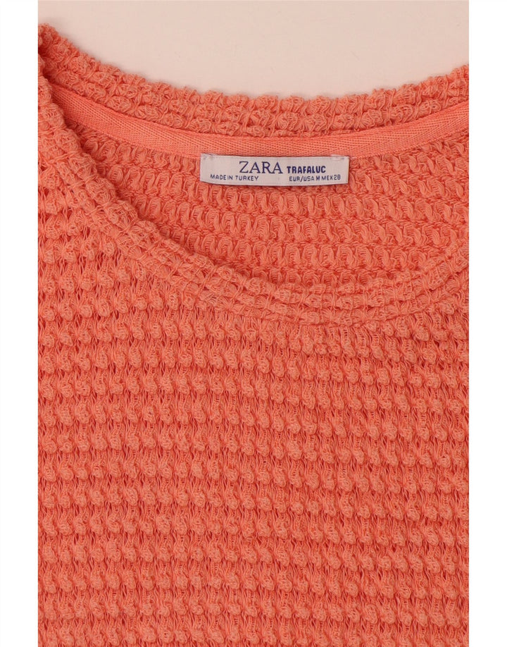 ZARA Mujer Trafaluc Blusa De Punto Extragrande UK 44 Medio Naranja