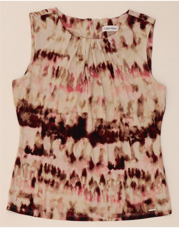 Calvin Klein Blusa para Mujer Top UK 12 Medium Multicolor Tie Dye
