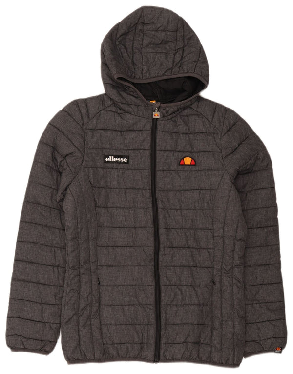 Chaqueta acolchada con capucha para mujer Ellesse UK 44 Deportes de poliamida gris medio