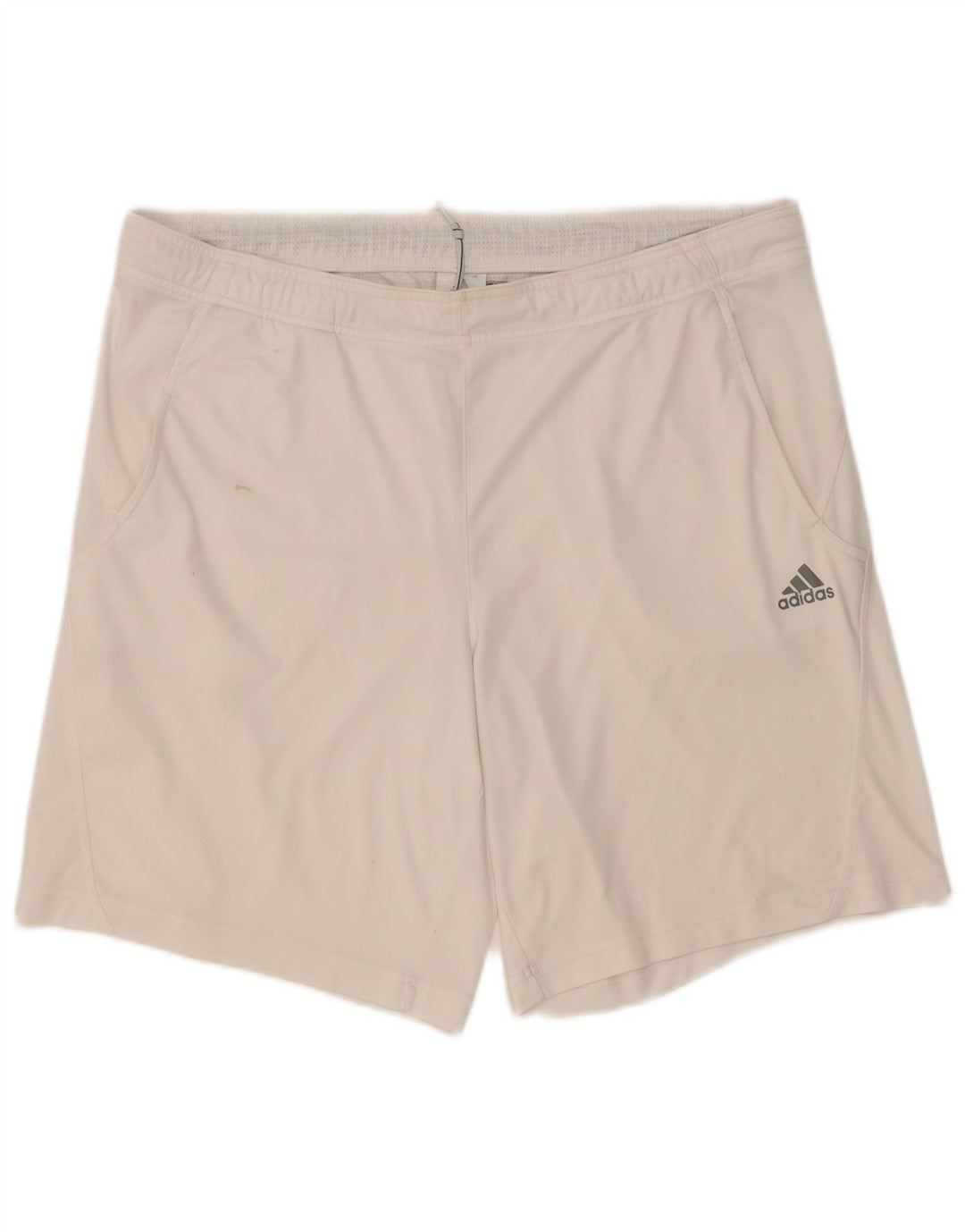 Adidas - Pantalones cortos deportivos para hombre, tamaño grande, poliéster blanco
