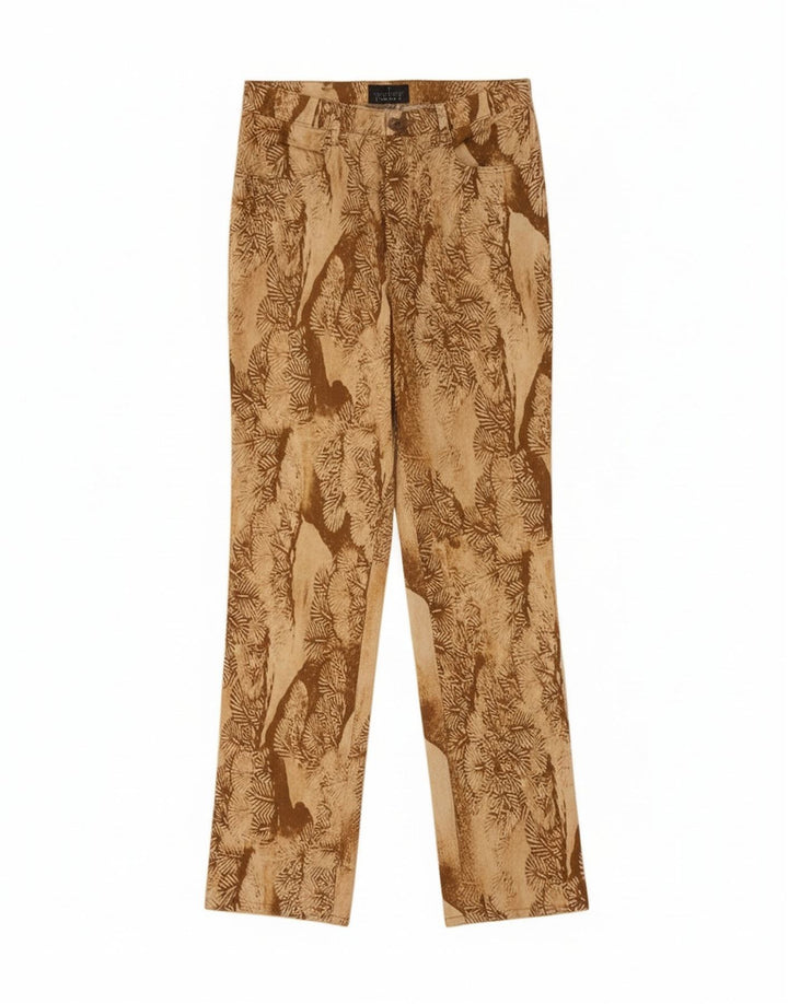 Mujer Trussardi Pantalones Casuales Rectos Con Estampado Abstracto W32 L33 Beige