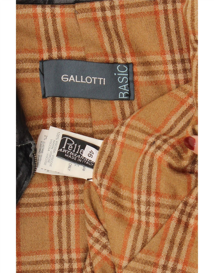 Gallotti Chaqueta de cuero para hombre IT 46 Small Cuero negro