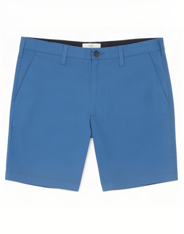Marks & Spencer Pantalones cortos chinos para hombre W32 Algodón azul medio