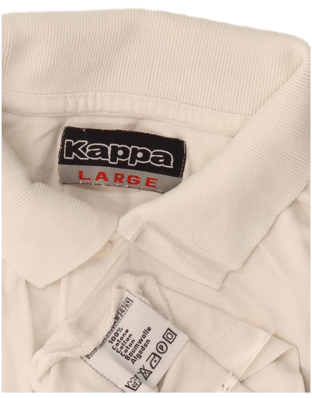 Kappa Polo Hombre Grande Blanco Algodón