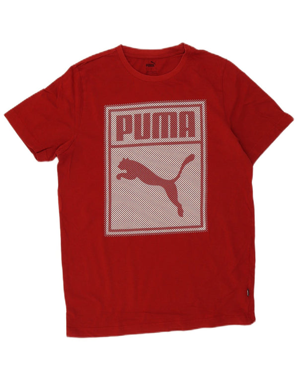 Puma Camiseta gráfica para hombre Top Small Red Cotton