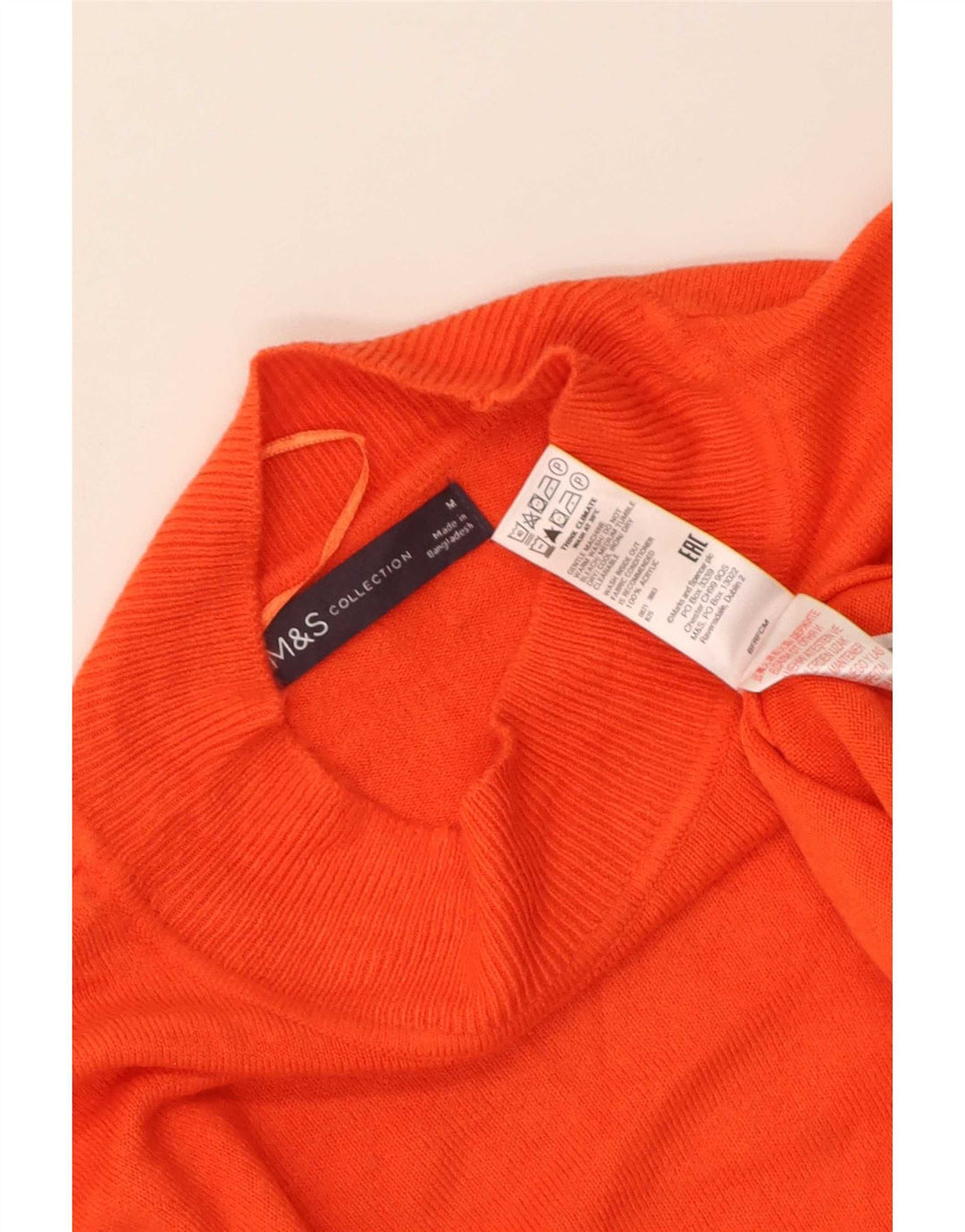 Marks & Spencer Jersey con cuello alto para mujer, talla 40, color naranja mediano