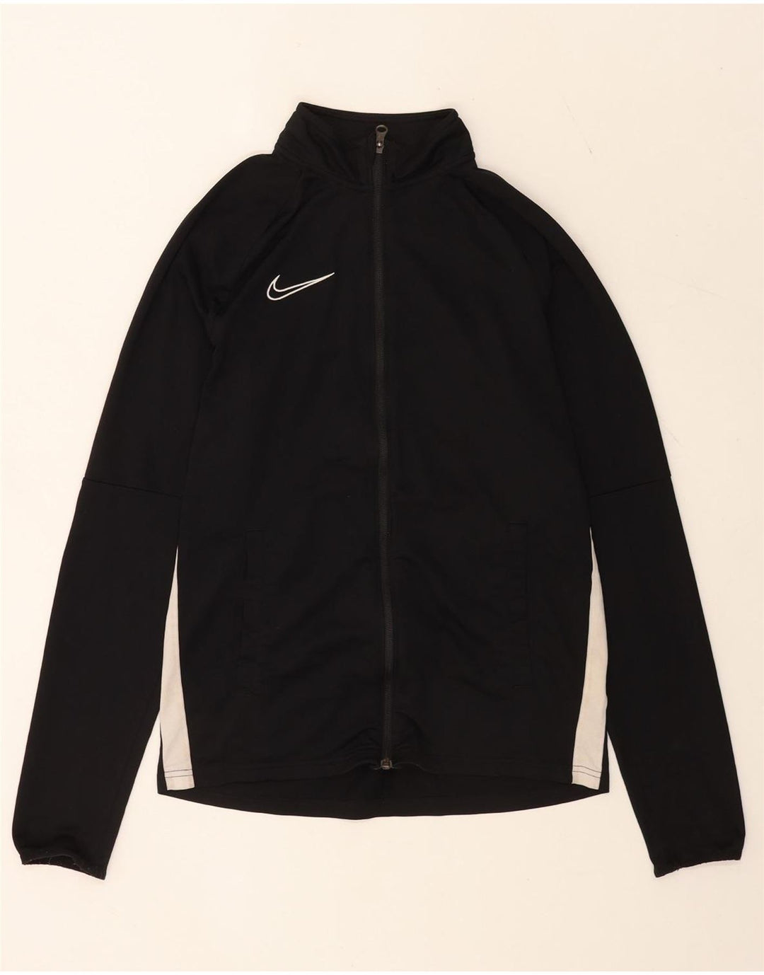 Nike Hombre Dri Fit Chándal Top Chaqueta Mediano Negro Colorblock Poliéster