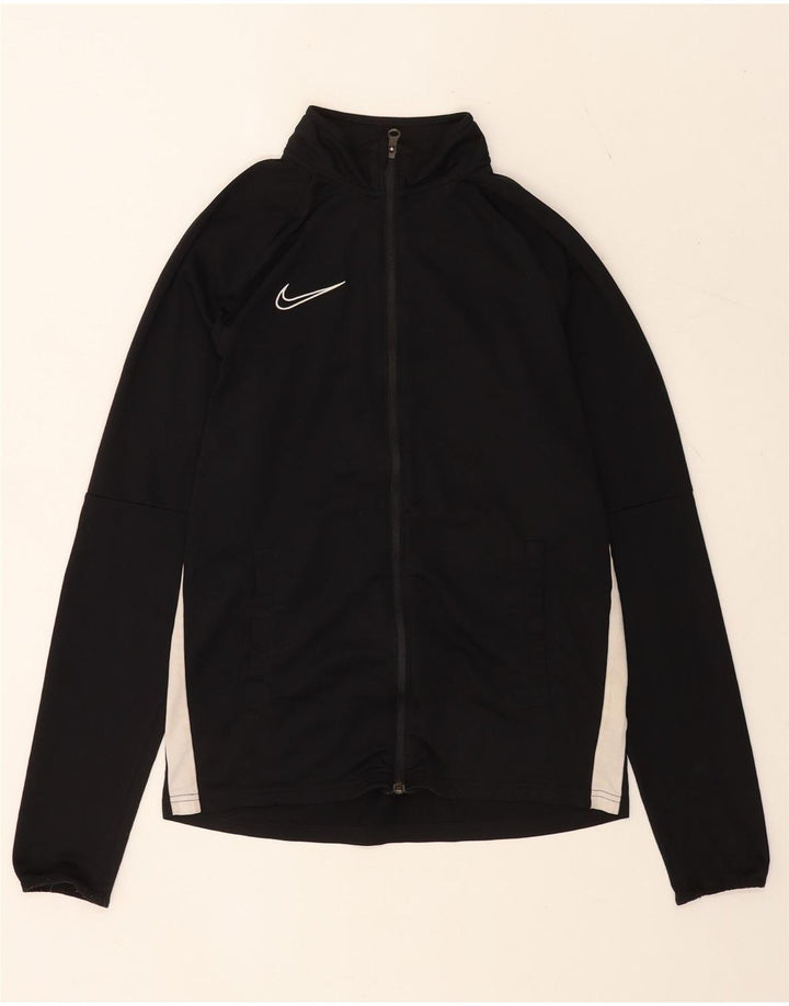 Nike Hombre Dri Fit Chándal Top Chaqueta Mediano Negro Colorblock Poliéster