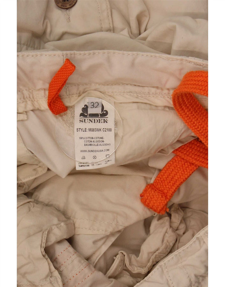 Pantalones cortos tipo cargo Sundek para hombre W32 Medium Off White Cotton