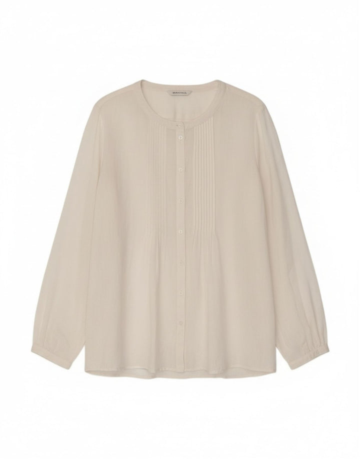 Marella Blusa camisera extragrande para mujer UK 10 Small White Linen