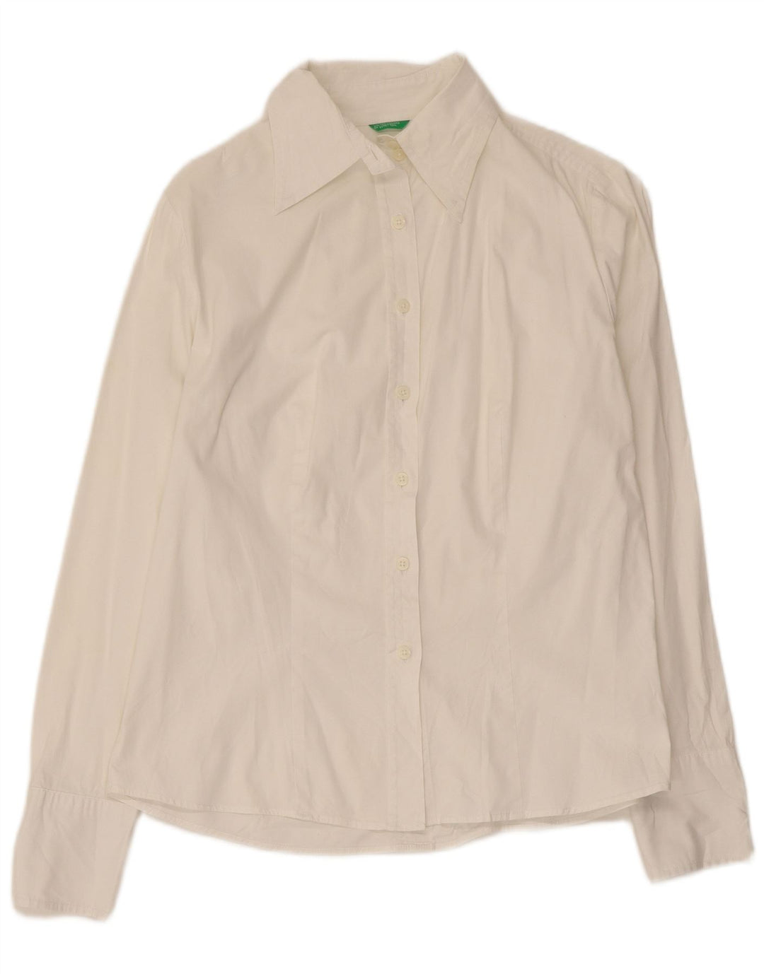 Camisa Benetton Mujer ES 44 Grande Blanco