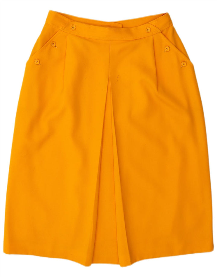 Vintage mujer A-Line falda W30 lana naranja media