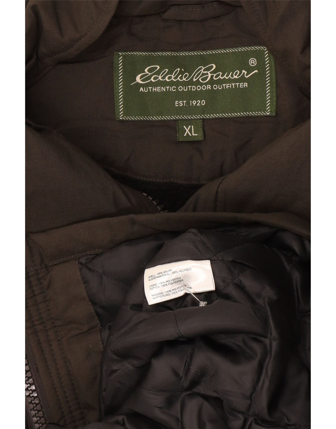 EDDIE BAUER Chaqueta acolchada para hombre UK 42 XL Nylon gris