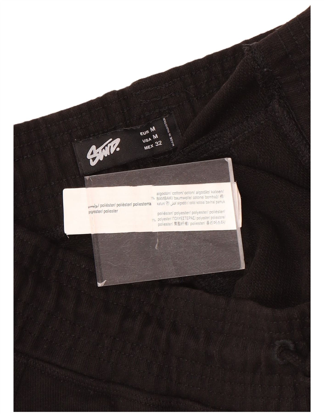 Pantalones Cortos Deportivos Pull & Bear Hombre Algodón Negro Mediano