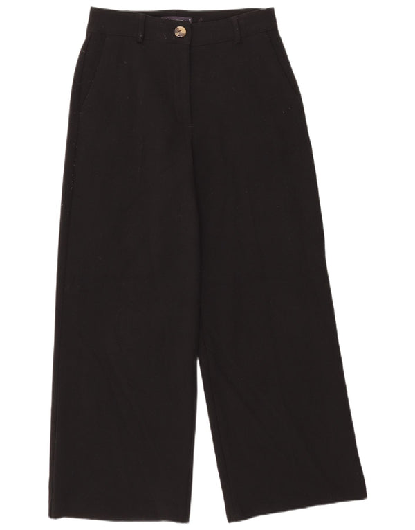 Marks & Spencer Pantalones casuales de cintura alta para mujer UK 10 Small W27 L28 Negro